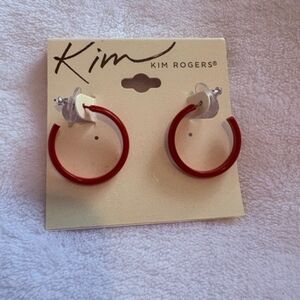 Kim Rogers Bold Red Hoop Earrings